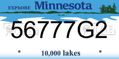 56777G2 Minnesota License Plate