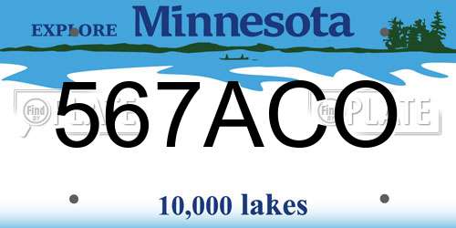 567ACO Minnesota License Plate