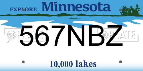 567NBZ Minnesota License Plate