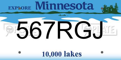 567RGJ Minnesota License Plate