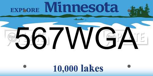 567WGA Minnesota License Plate