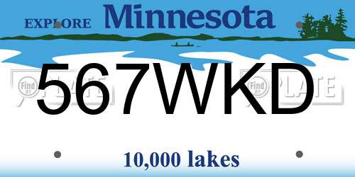 567WKD Minnesota License Plate