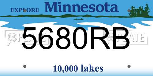 5680RB Minnesota License Plate