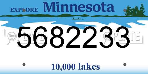 5682233 Minnesota License Plate