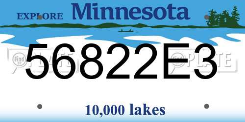 56822E3 Minnesota License Plate