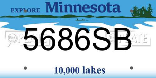 5686SB Minnesota License Plate
