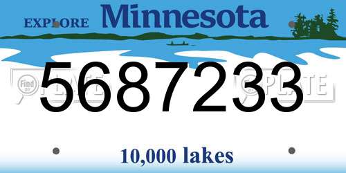 5687233 Minnesota License Plate