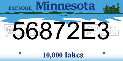 56872E3 Minnesota License Plate