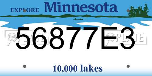 56877E3 Minnesota License Plate