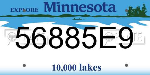 56885E9 Minnesota License Plate