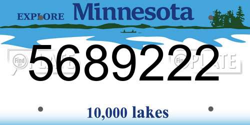 5689222 Minnesota License Plate