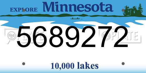 5689272 Minnesota License Plate