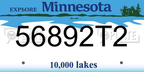 56892T2 Minnesota License Plate