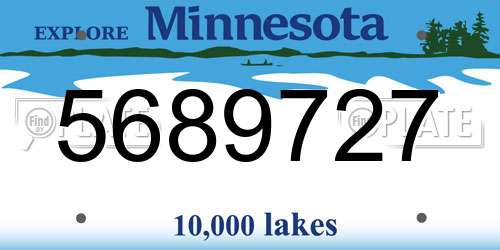 5689727 Minnesota License Plate