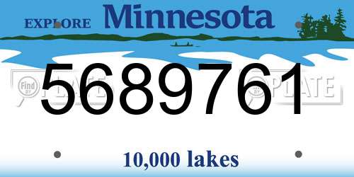 5689761 Minnesota License Plate