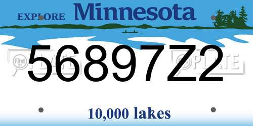 56897Z2 Minnesota License Plate