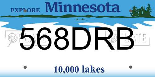 568DRB Minnesota License Plate