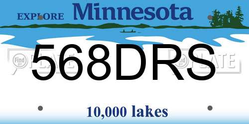 568DRS Minnesota License Plate