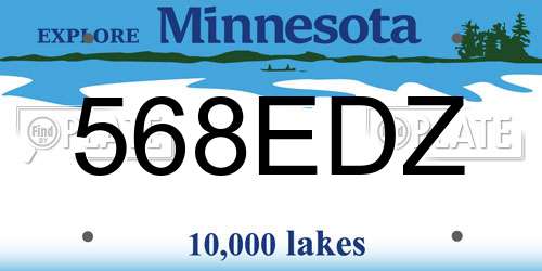 568EDZ Minnesota License Plate