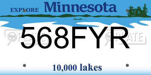 568FYR Minnesota License Plate