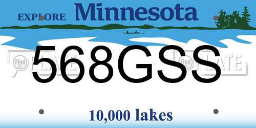 568GSS Minnesota License Plate