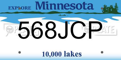 568JCP Minnesota License Plate