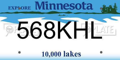 568KHL Minnesota License Plate