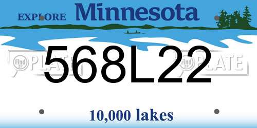 568L22 Minnesota License Plate