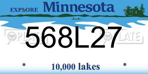 568L27 Minnesota License Plate