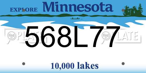 568L77 Minnesota License Plate