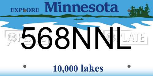 568NNL Minnesota License Plate