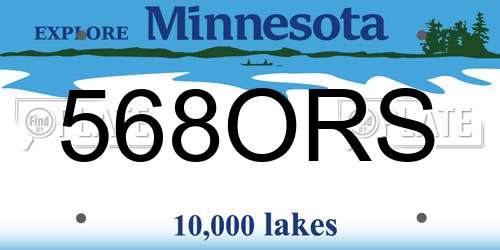 568ORS Minnesota License Plate