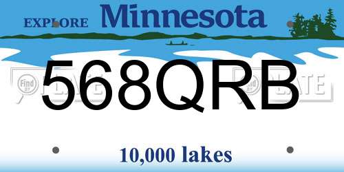 568QRB Minnesota License Plate
