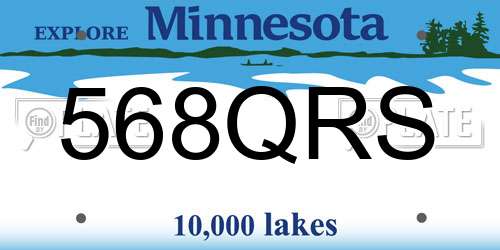 568QRS Minnesota License Plate