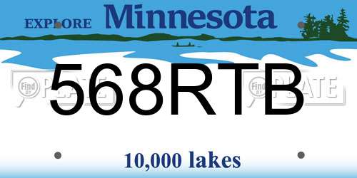 568RTB Minnesota License Plate