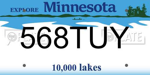 568TUY Minnesota License Plate
