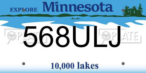 568ULJ Minnesota License Plate