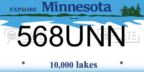 568UNN Minnesota License Plate