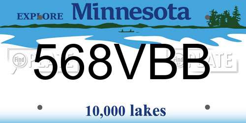 568VBB Minnesota License Plate