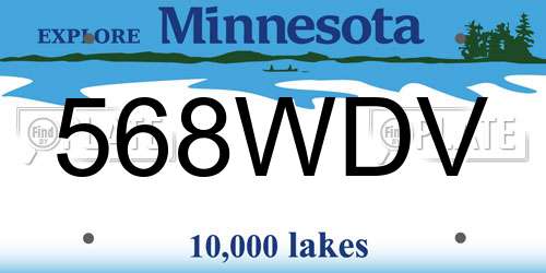 568WDV Minnesota License Plate