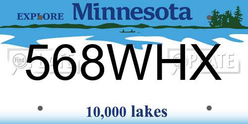 568WHX Minnesota License Plate