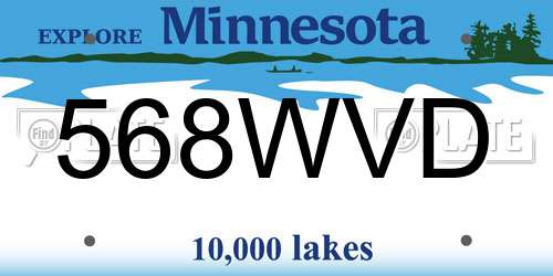 568WVD Minnesota License Plate