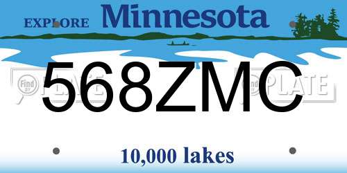 568ZMC Minnesota License Plate