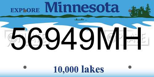 56949MH Minnesota License Plate