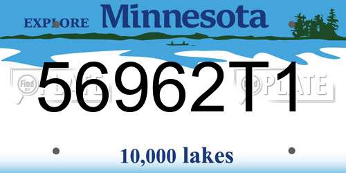 56962T1 Minnesota License Plate