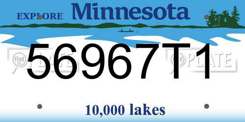 56967T1 Minnesota License Plate