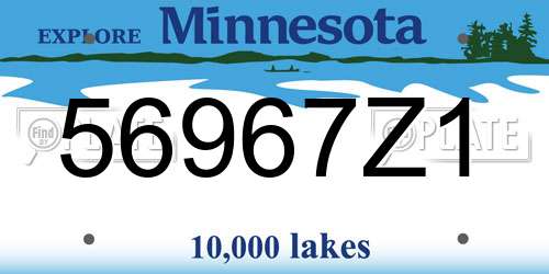 56967Z1 Minnesota License Plate