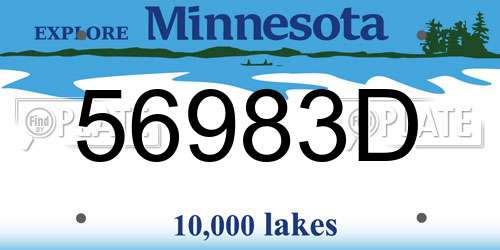 56983D Minnesota License Plate