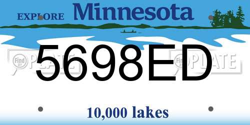 5698ED Minnesota License Plate