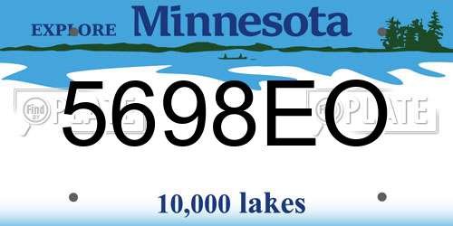 5698EO Minnesota License Plate